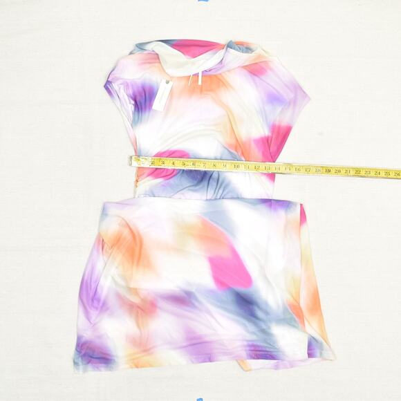 NEW Anthropologie Women's Wrap Dress Midi Abstract Polyester Multicolor Size L - Picture 4 of 8